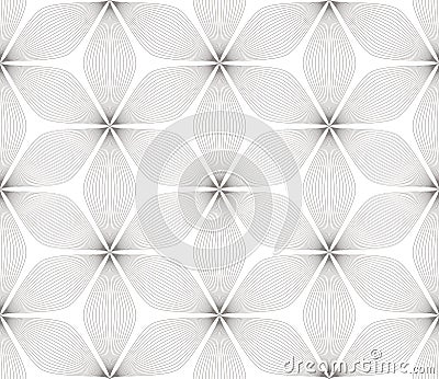 Modern simple geometric vector seamless pattern with black flowers, line texture on white background. Light abstract Vector Illustration