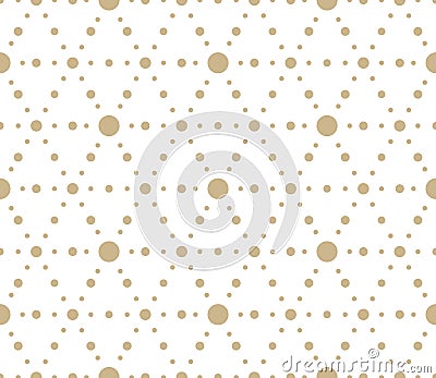 Modern simple geometric vector seamless pattern with gold flowers, line texture on white background. Light abstract Vector Illustration