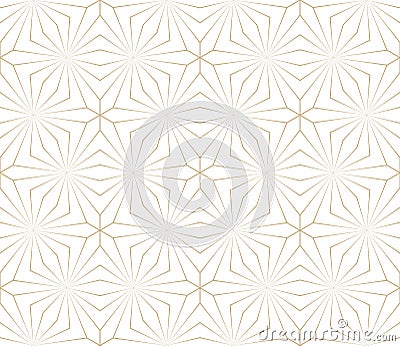 Modern simple geometric vector seamless pattern gold line texture on white background. Light abstract wallpaper, bright Vector Illustration