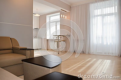 Modern, simple interior in light apartments Stock Photo
