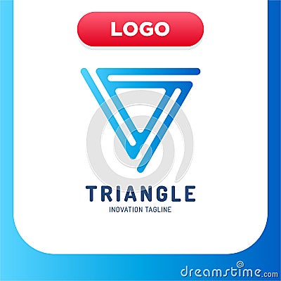 Modern and simple triangle logo in line style Vector Illustration