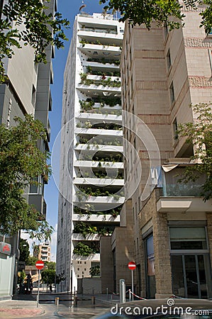 Modern skyscraper in Nicosia Editorial Stock Photo