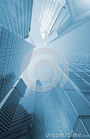 Modern skyscrapers with distorted perspective Editorial Stock Photo