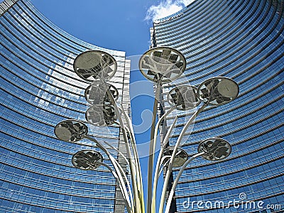 Modern skyscrapers in Milan in Italy Editorial Stock Photo