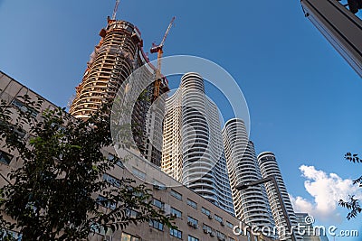 Modern skyscrapers in Sarona district of Tel Aviv, the most populous city of Israel Editorial Stock Photo