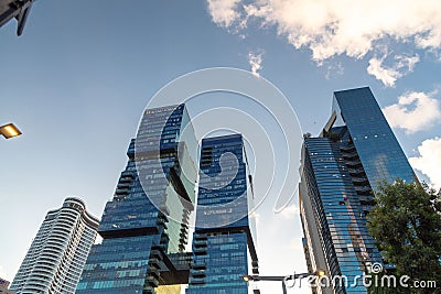 Modern skyscrapers in Sarona district of Tel Aviv, the most populous city of Israel Editorial Stock Photo