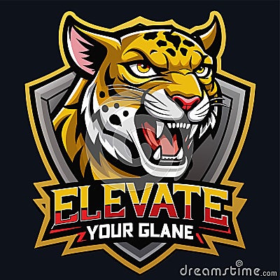 A modern and sleek logo featuring a jaguar, representing a sports team with elevated gameplay, Elevate Your Game, Contemporary Vector Illustration