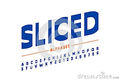 Modern sliced font design Vector Illustration