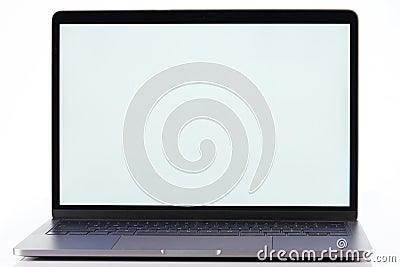 Modern slim laptop front view Stock Photo