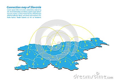 Modern of slovenia Map connections network design, Best Internet Concept of slovenia map business from concepts series Vector Illustration