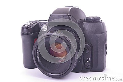 Modern SLR camera Stock Photo