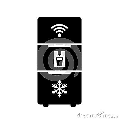 Modern smart fridge vector icon Vector Illustration