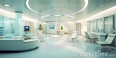 In a modern smart hospital, advanced technology and a patient-centric environment merge for optimized healthcare Stock Photo