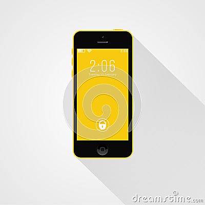 Modern smart phone isolated on a light background Vector Illustration