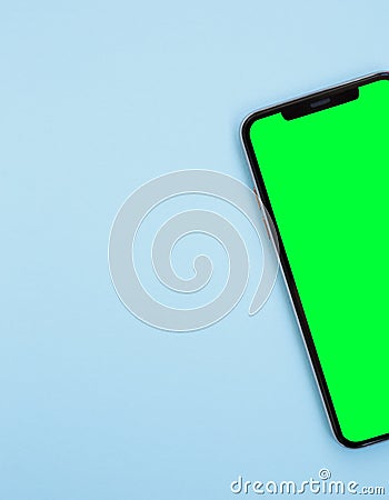 Modern smartphone device with empty screen for app logo Stock Photo