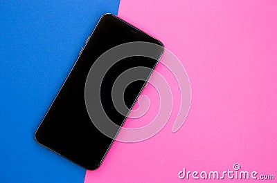 Modern smartphone device with empty screen for app logo Stock Photo