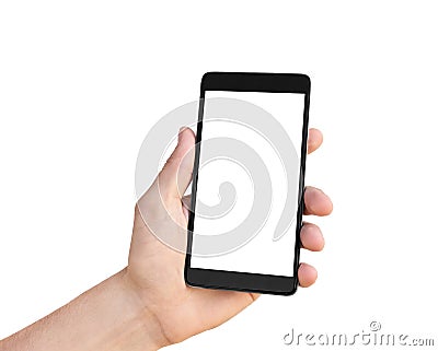 Modern smartphone in hand Stock Photo