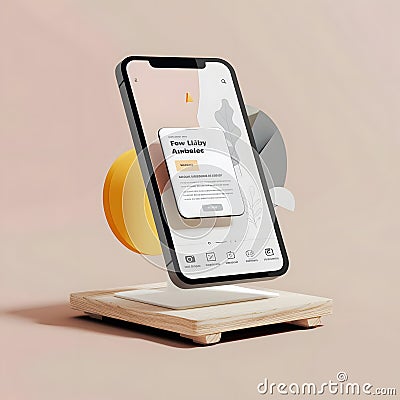 Modern Smartphone Interface Design, Clean Aesthetics, Intuitive Navigation, and Seamless User Experience with Minim Stock Photo