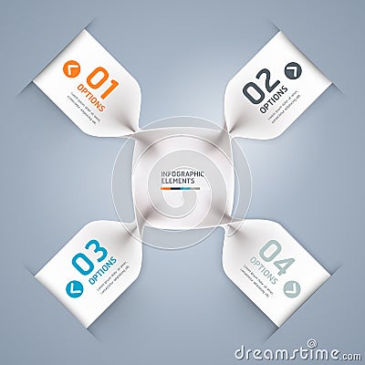 Modern spiral infographics options banner. Vector Illustration