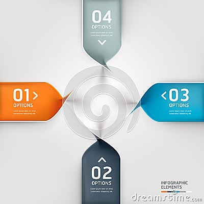 Modern spiral infographics options banner. Vector Illustration