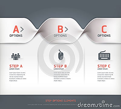 Modern spiral step options banner. Vector Illustration