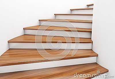 Modern spiral wooden staircase Stock Photo