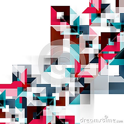 Modern square geometric pattern design on white Vector Illustration