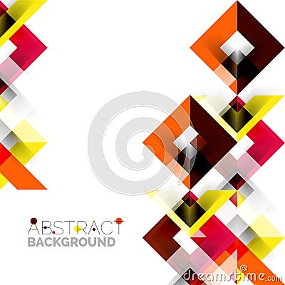 Modern square geometric pattern design on white Vector Illustration