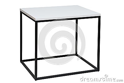 Modern square metal table Stock Photo