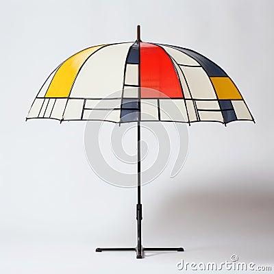 Modern Stained Glass Umbrella Inspired By Mondrian Stock Photo