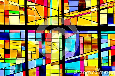 Modern stained glass window Christ Church Cathedral Editorial Stock Photo