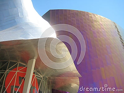 Modern Stainless Steel Architecture at the EMP Mus Editorial Stock Photo