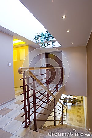 Modern staircase in house Stock Photo