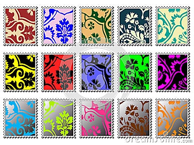 Modern stamps Vector Illustration
