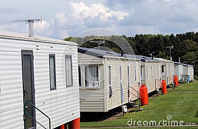 Modern static caravans Stock Photo