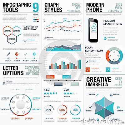 Modern statistics and info graphic vector elements for business Vector Illustration