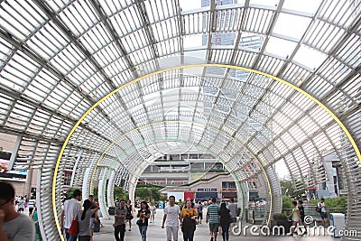Modern steel arch structure building in SHENZHEN HAIDE Square Editorial Stock Photo