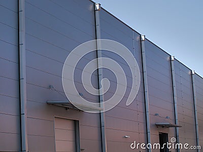 Modern storage building with aluminium facade Stock Photo