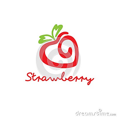 Modern strawberry icon logo illustration Cartoon Illustration