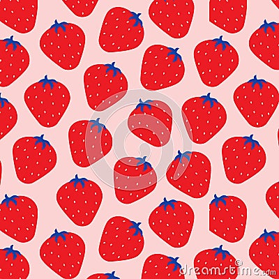 Modern strawberry seamless vector pattern illustration Vector Illustration