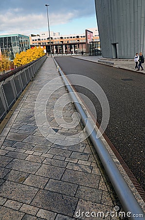 Modern street in Almere, Holland Editorial Stock Photo