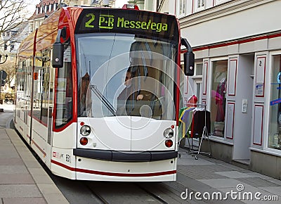 Modern Streetcar in Erfurt,Germany Editorial Stock Photo