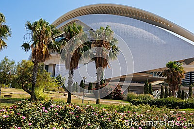 Modern Structure of the Queen Sofia Palace of Arts in Valencia, Spain Editorial Stock Photo