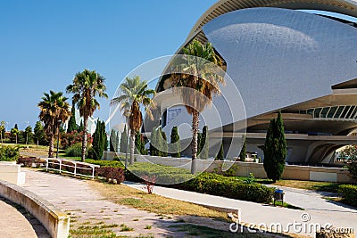 Modern Structure of the Queen Sofia Palace of Arts in Valencia, Spain Editorial Stock Photo