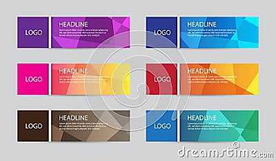 Modern style abstract concepts and colors design elements headers Vector Illustration