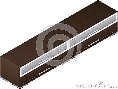 Modern Style Large Wooden Clos Vector Illustration
