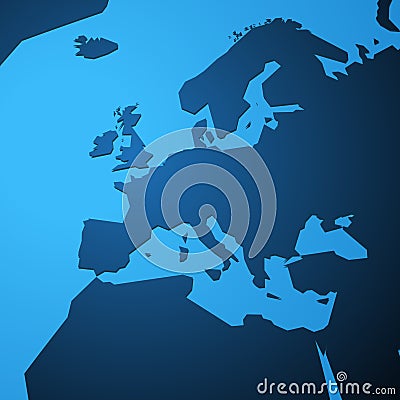 Simple blank map of Europe Vector Illustration