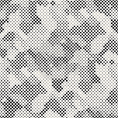 Modern Stylish Halftone Texture. Endless Abstract Background With Random Circles. Vector Seamless Mosaic Pattern. Vector Illustration