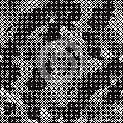 Modern Stylish Halftone Texture. Endless Abstract Background With Random Size Squares. Vector Seamless Squares Mosaic Pattern Stock Photo