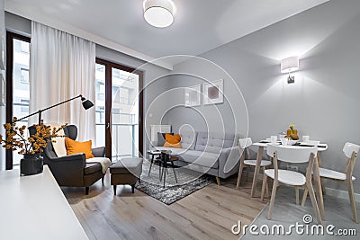 Modern stylish interior design room Stock Photo